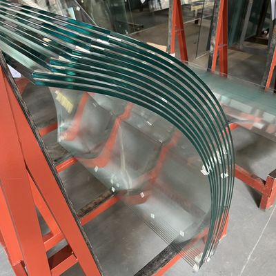 Bangunan Kaca Curved Tempered Hot Glass Partition Wall 3mm 4mm 5mm 6mm 8mm 9mm 10mm Kaca Kental Untuk Tangga / Jendela