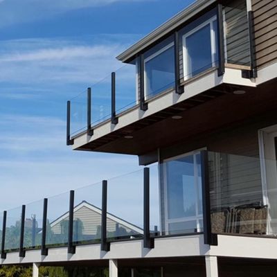 Interiors Frameless Glass Railing Curved Staircase 10mm 12mm Tepi Toughened Glass Balcony Panel Frameless Glass Balustrade Untuk Decking