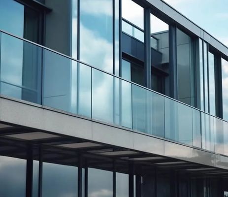 Lantai dipasang U Saluran kaca pagar dengan 12-23.52mm Tempered Laminated Glass