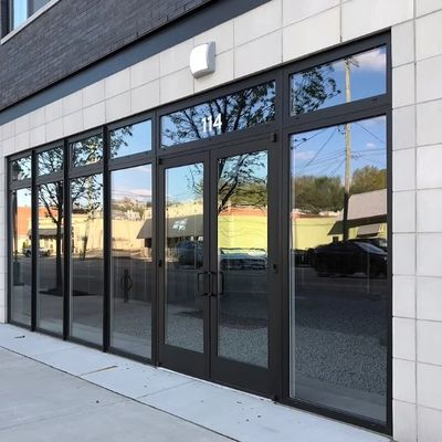Pintu Kaca Depan Toko Customized Komersial Kaca Tempered Jendela Dan Pintu