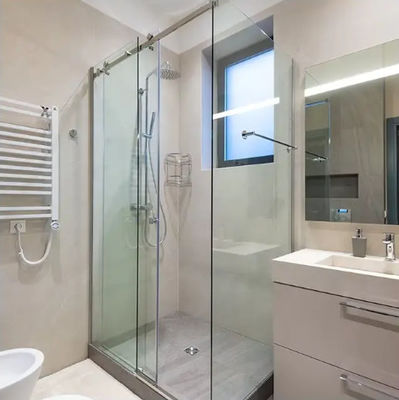 Model Modern yang Disesuaikan Kamar Mandi Toilet Kaca Tempered Shower Tanpa Bingkai Soft Close Sliding Door Systems