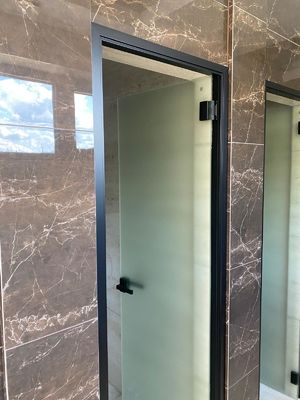 Custom Aluminium Frame Frameless Tempered Glass Door 10mm 12mm Pintu Kaca Kental