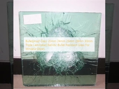 Kaca Anti Peluru 20mm 24mm 26mm 28mm 30mm Triple Laminated Ballistic Tahan Peluru Untuk Jendela Pintu