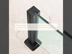 Perapian kaca tempered baja tahan karat paduan aluminium kaca tanpa bingkai balustrade penjaga balkon tangga pagar