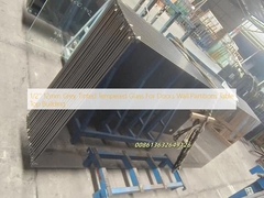 1/2' 12mm Grey Tinted Tempered Glass Untuk Pintu Tembok Partisi Meja Atas Bangunan